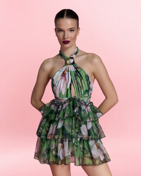The Riviera Bloom Mini Dress