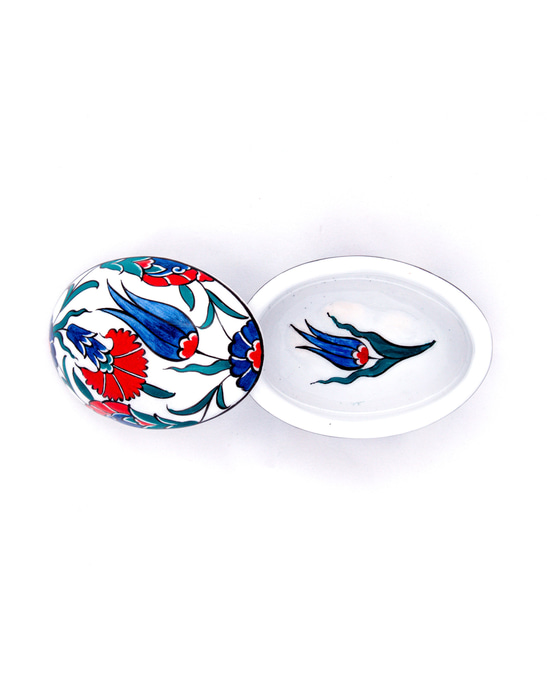 Tulip and Carnation Iznik Tile Jewelry Box
