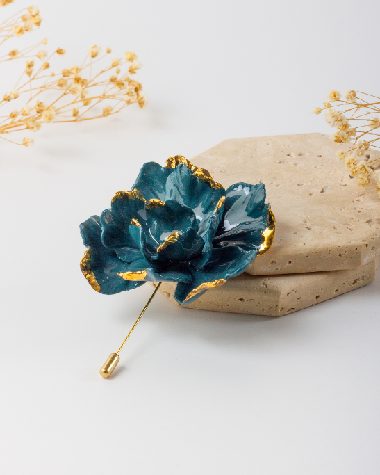 Tulip Brooche - Teal
