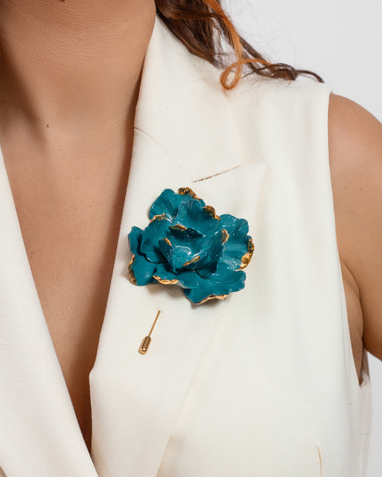Tulip Brooche - Teal