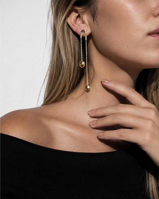 Unbound Pill Gold Earrings