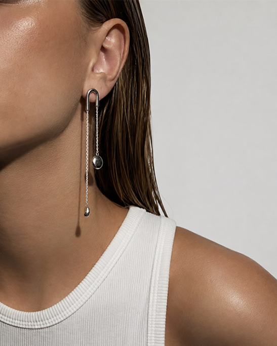 Unbound Pill Silver Earrings