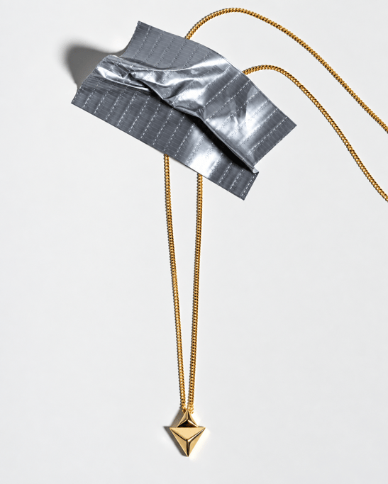 Upsıde Down Gold Plated Necklace
