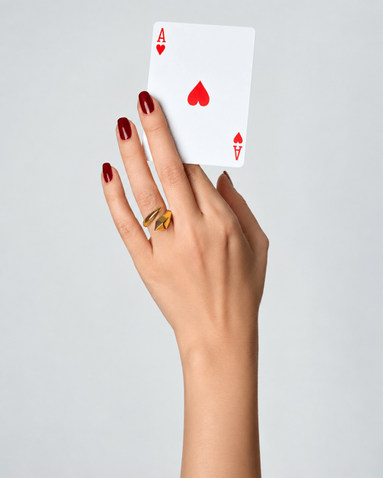 Upside Down Gold Plated Silver Ring