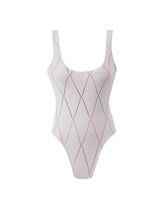 Victoria White Swimsuit With Mesh Details