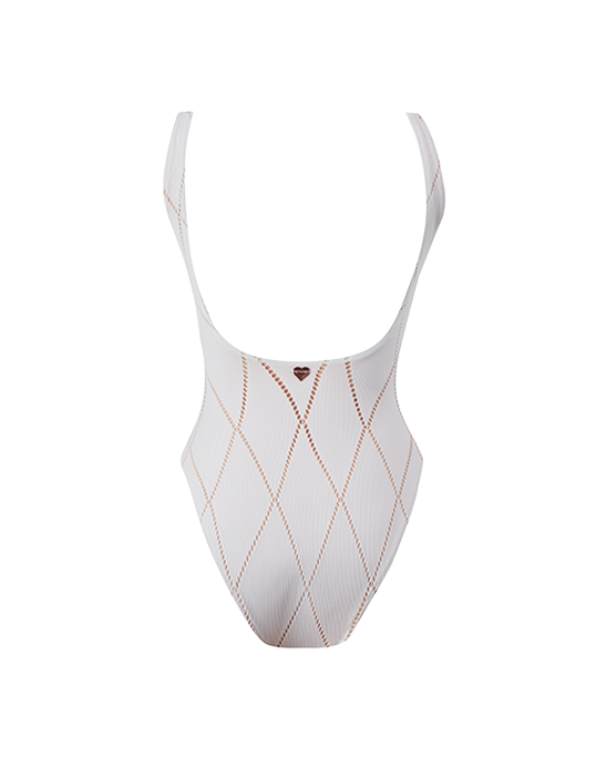 Victoria White Swimsuit With Mesh Details