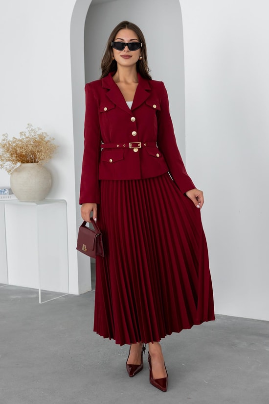 Uzun Etekli Premium Takım - BORDO