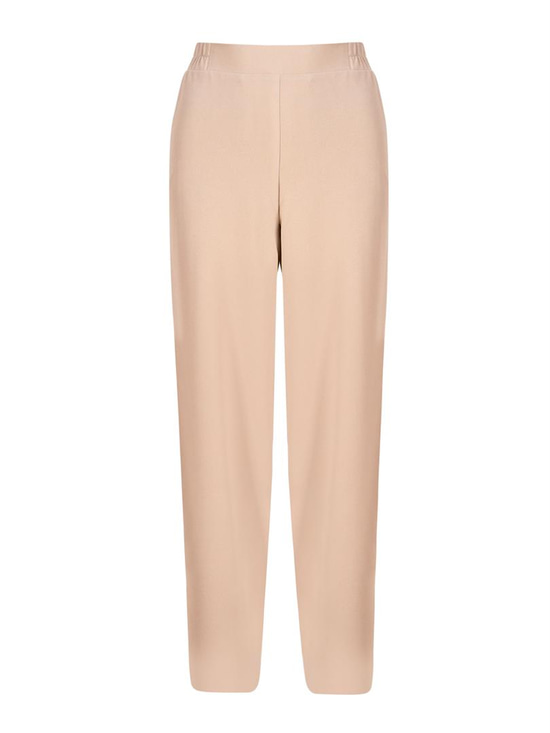 APHELANDRA Beli Lastikli Bol Paça Krep Pantolon - Bej
