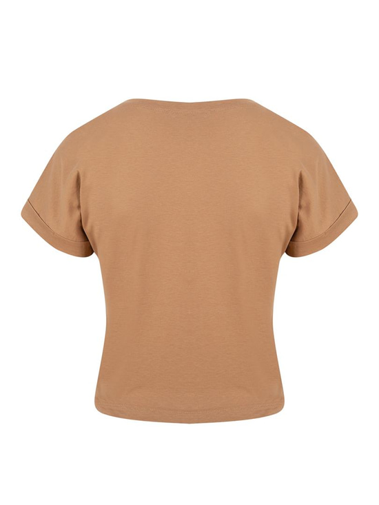 ATTACUS Bisiklet Yaka Basic Tişört - Camel