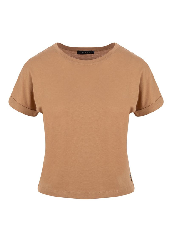 ATTACUS Bisiklet Yaka Basic Tişört - Camel