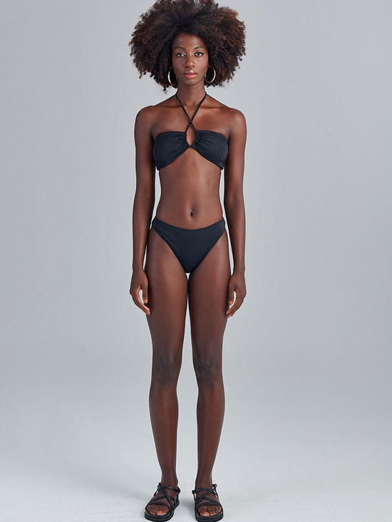 Bağlamalı Straplez Bikini - Siyah
