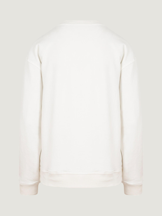 Baskı Detaylı Oversize Sweatshirt - Beyaz Sweatshirt Modelleri