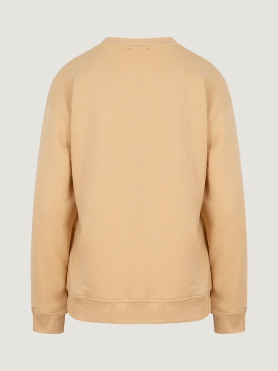 Baskı Detaylı Oversize Sweatshirt - Camel Sweatshirt Modelleri