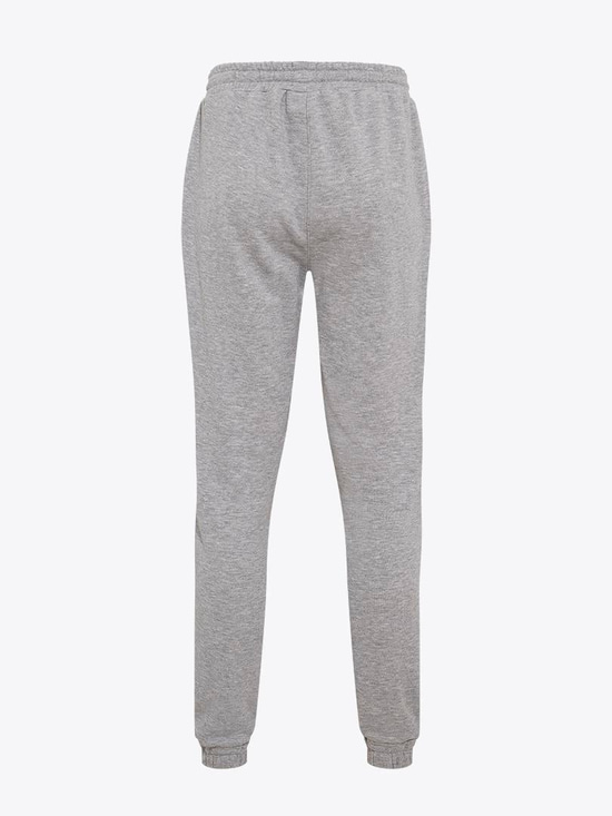 Beli Kordonlu Eşofman Pantolon - Gri Melanj