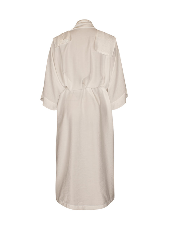 Beli Kuşaklı Şal Yaka Midi Kimono - Ekru