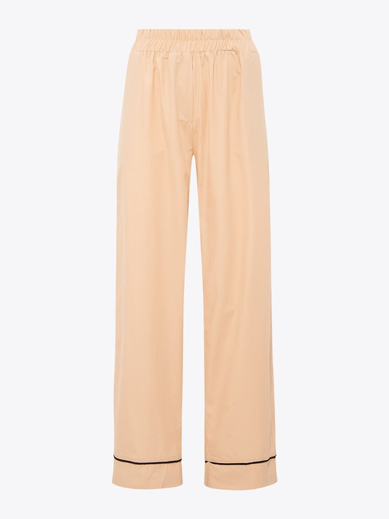Beli Lastikli Bol Paça Pantolon - Bej