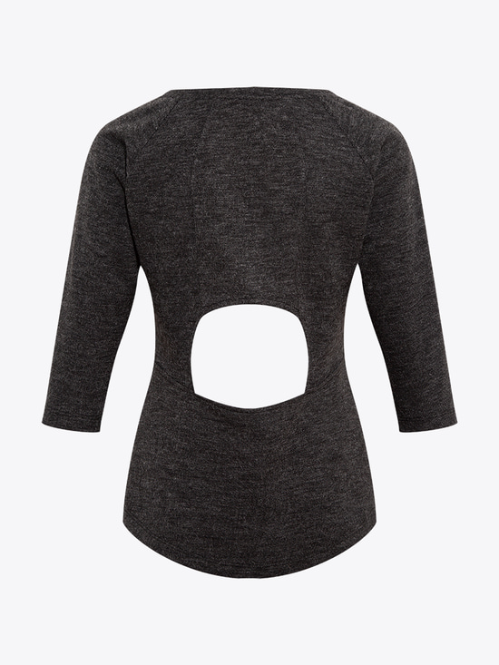 Beli Pencere Detaylı Bluz - Antrasit