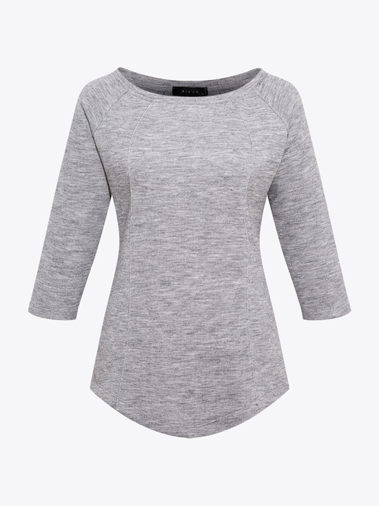 Beli Pencere Detaylı Bluz - Gri
