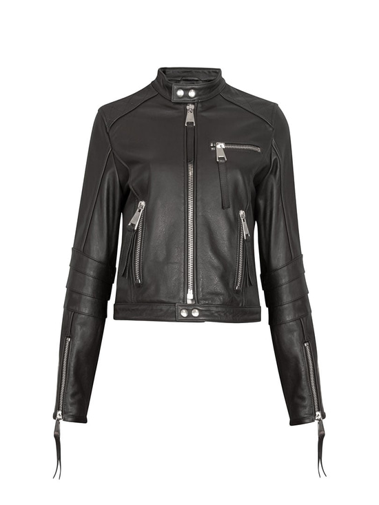Biker Deri Ceket - Siyah