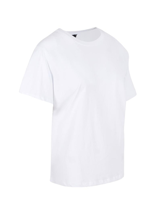 Bisiklet Yaka Oversize Tişört - Beyaz