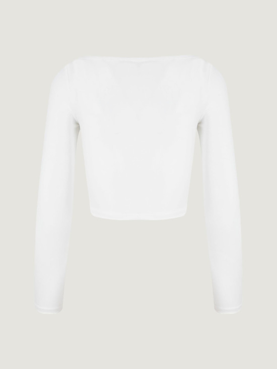 Cut Out Detaylı Uzun Kollu Body - Ekru Body Modelleri