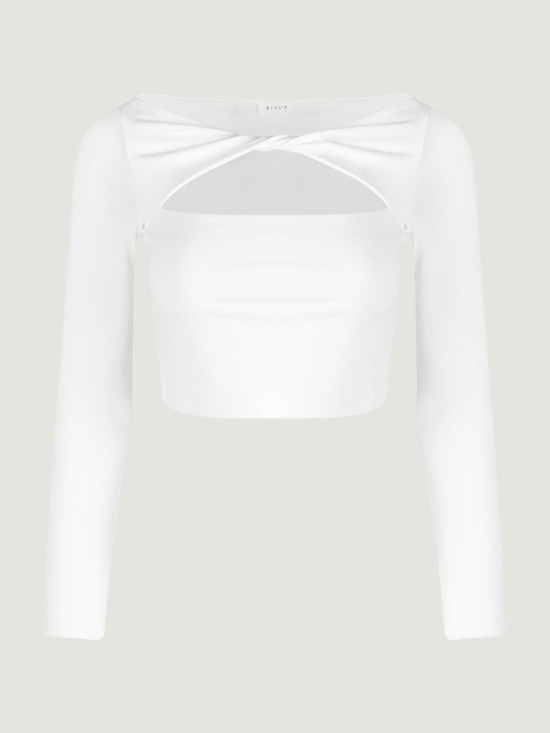 Cut Out Detaylı Uzun Kollu Body - Ekru Body Modelleri