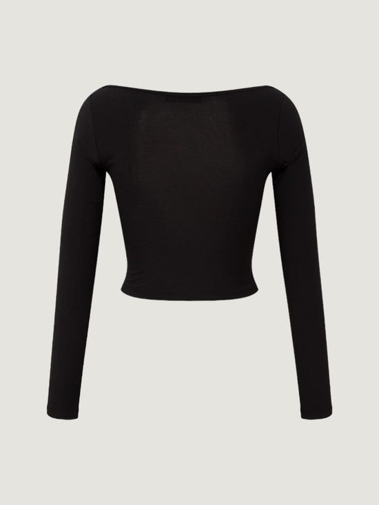 Cut Out Detaylı Uzun Kollu Body - Siyah Body Modelleri