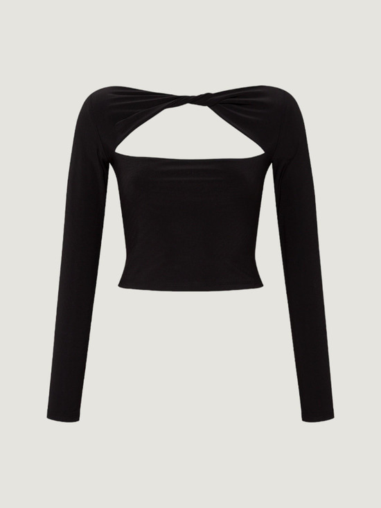 Cut Out Detaylı Uzun Kollu Body - Siyah Body Modelleri