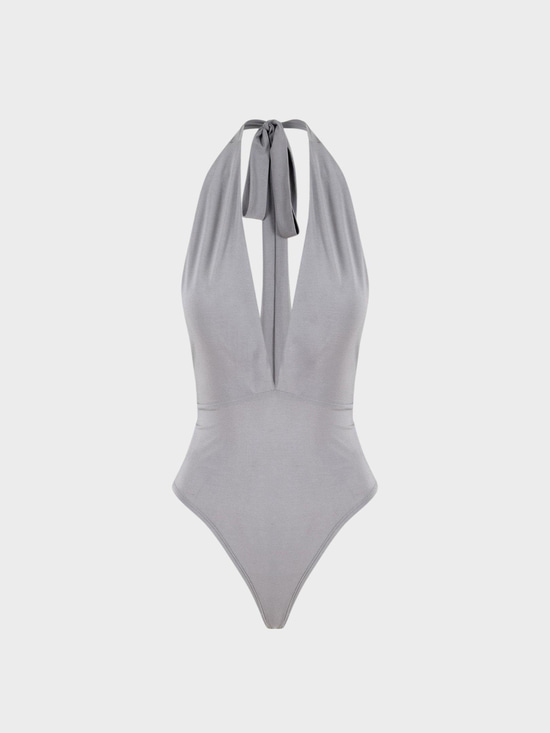 Derin Dekolteli İkonik Body - Gri Body Modelleri