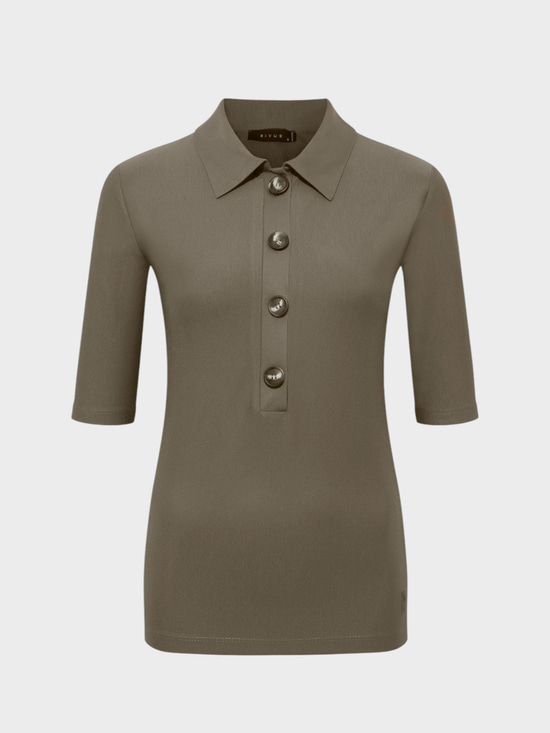 Düğmeli Polo Yaka T-shirt - Haki Kategorisiz Modelleri