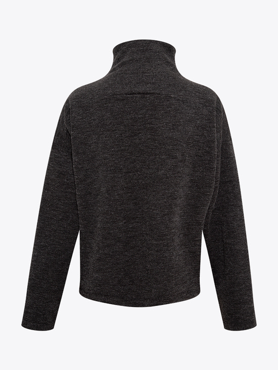 Düşük Omuzlu Dik Yaka Sweatshirt - Antrasit