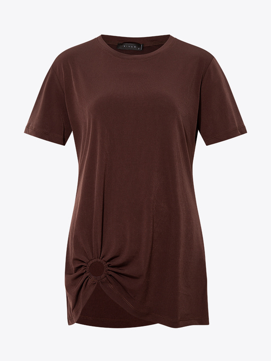 Halka Detaylı T-shirt - Kahve