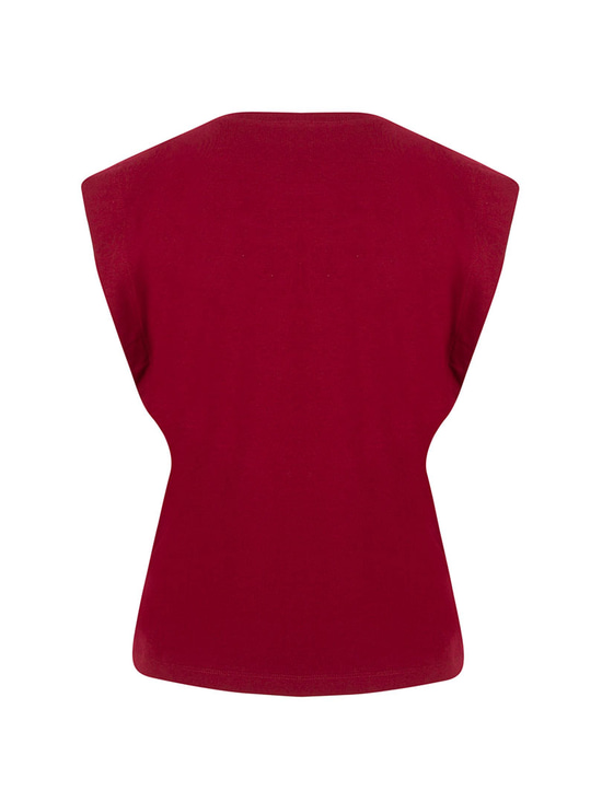 HELIANTHUS Vatkalı T-shirt - Bordo