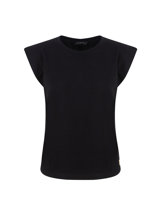 HELIANTHUS Vatkalı T-shirt - Siyah