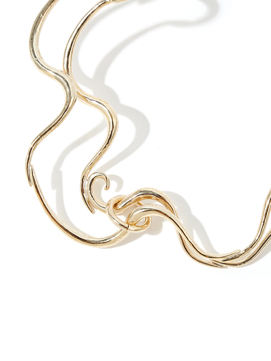 İkili Dalga Kolye - Gold