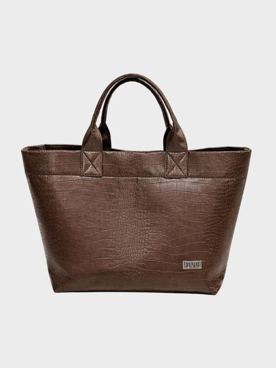 Kadın, Bayan Form Croco Tote Large Çanta - Kahverengi Kategorisiz Modelleri
