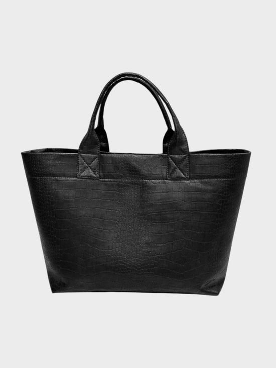 Kadın, Bayan Form Croco Tote Large Çanta - Siyah Kategorisiz Modelleri