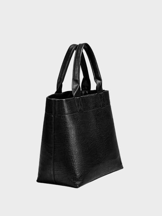 Kadın, Bayan Form Croco Tote Large Çanta - Siyah Kategorisiz Modelleri