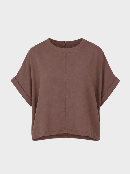 Kadın, Bayan Modal Rahat Kesim T-shirt - Kahve Kategorisiz Modelleri