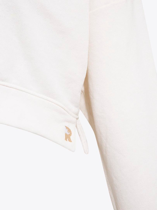 Kapüşonlu Kısa Sweatshirt - Ekru