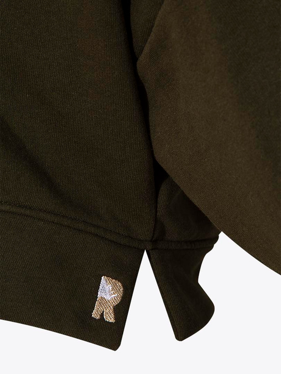 Kapüşonlu Kısa Sweatshirt - Haki