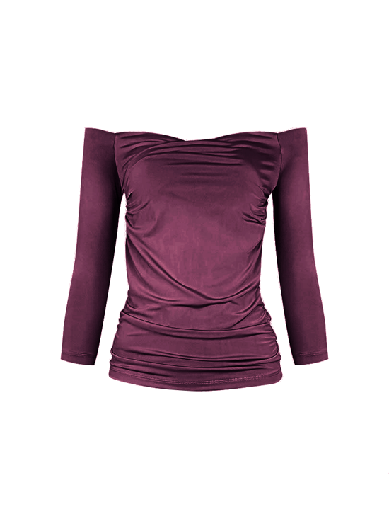 Kayık Yaka Body - Mürdüm