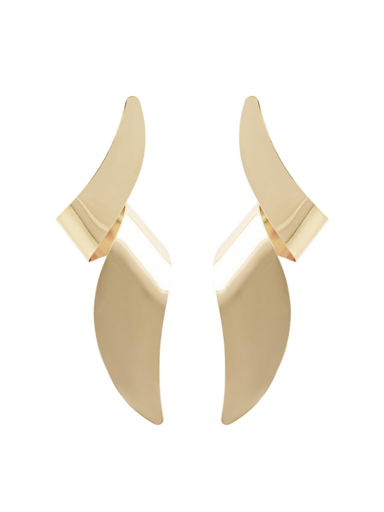 Kıvrımlı Sallantı Küpe - Gold Küpe Modelleri