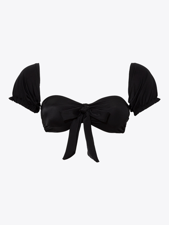 Kollu Siyah Bikini Üstü - Siyah