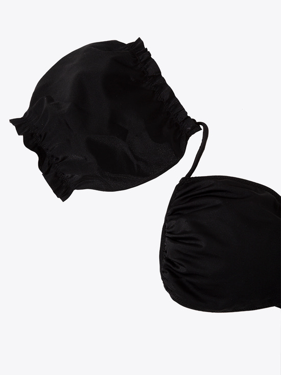 Kollu Siyah Bikini Üstü - Siyah