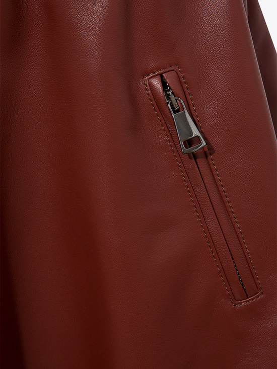 Mini Deri Etek - Bordo