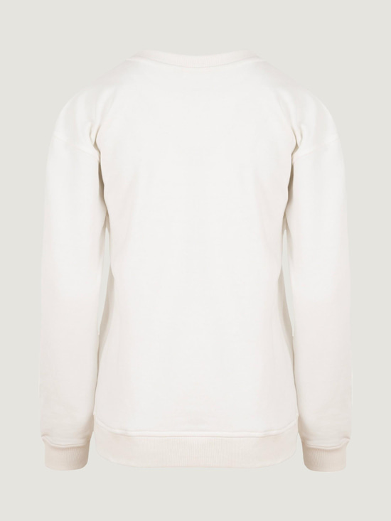 Nakış Detaylı Oversize Sweatshirt - Beyaz Sweatshirt Modelleri