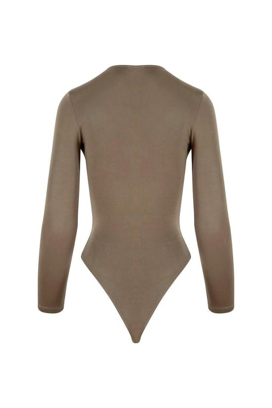 Önü Burgulu Alttan Çıtçıtlı Uzun Kollu İkonik Body - Haki Body Modelleri