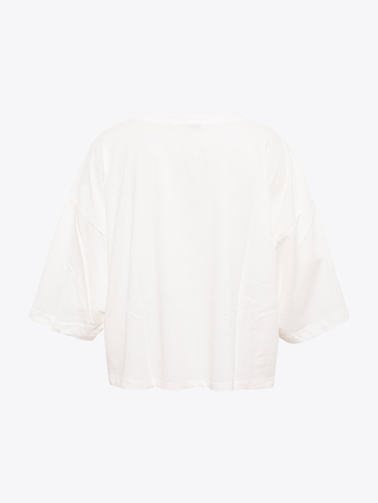 Oversize Crop T-shirt - Ekru