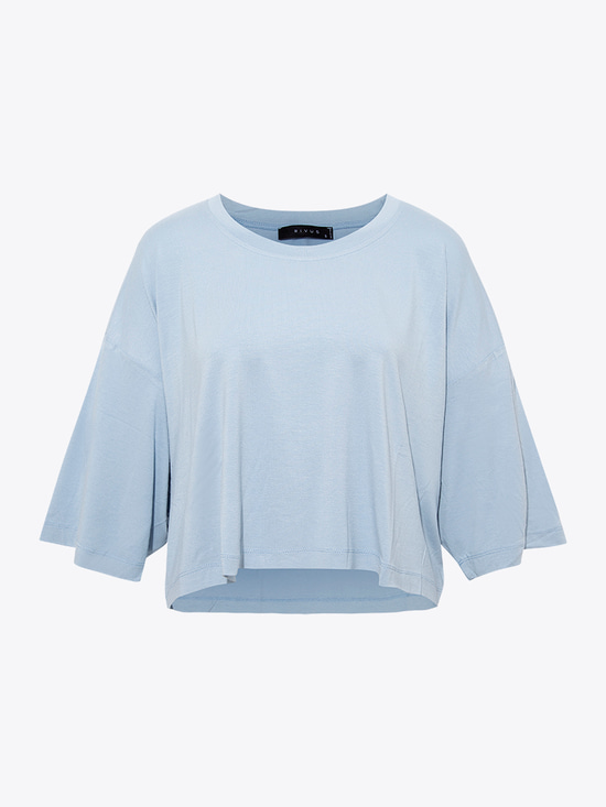 Oversize Crop T-shirt - Mavi